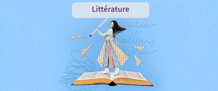 femme qui sort d'un livre